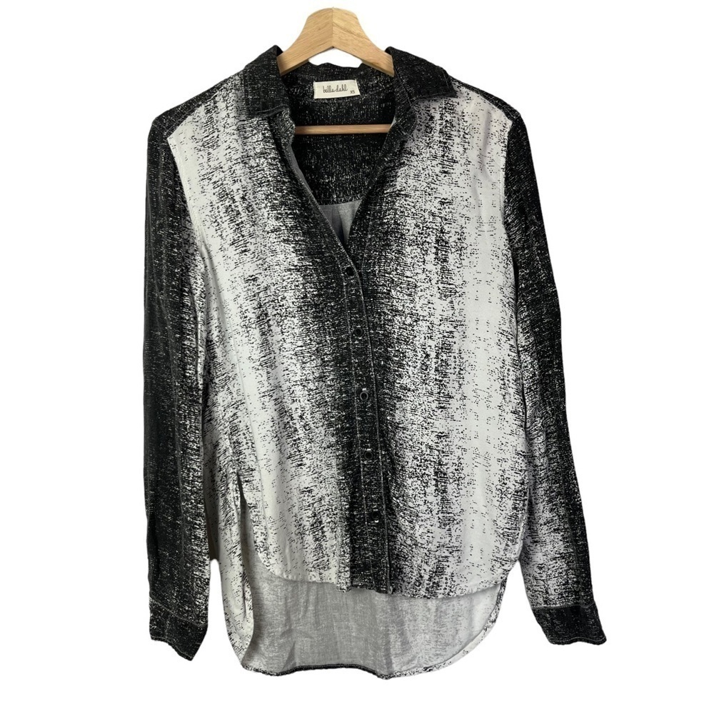 Bella‎ Dahl Black & White Printed Relaxed Fit Button Down Long Sleeve XS